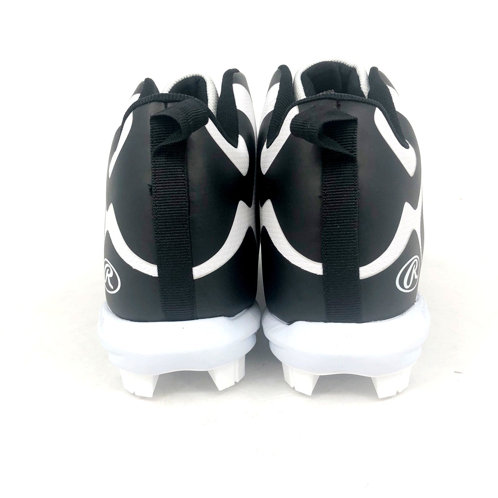 Rawlings Mens Rookie Mid Baseball Cleats Size 10D White Black NWOB