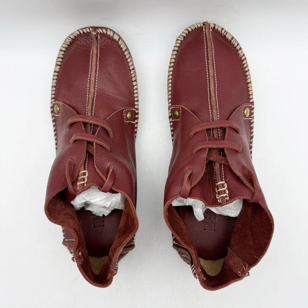 RE/DONE Womens Metal Oxford Shoes EU 37 US 7 Burgundy Leather NWOB