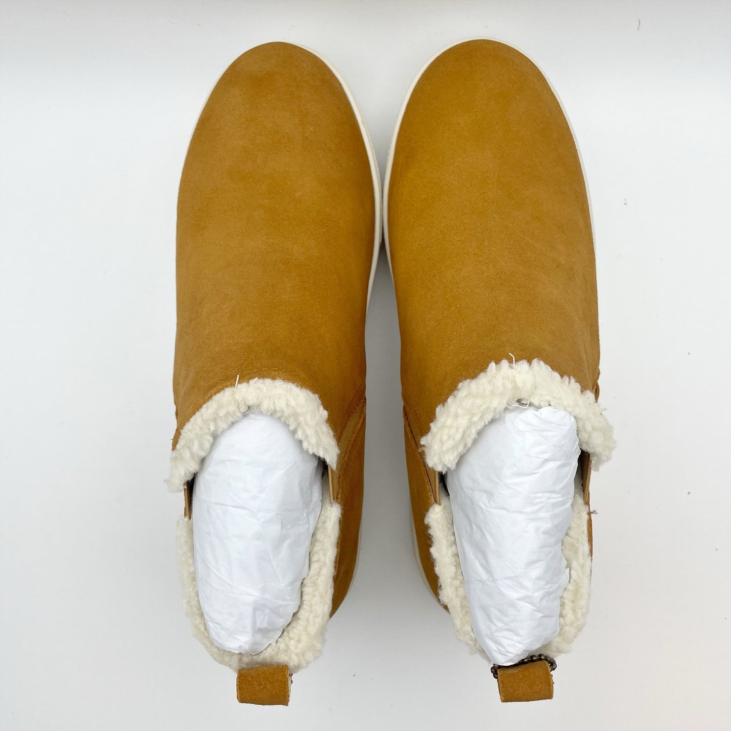 J/Slides Women's Magic Pull On Platform Sneaker Sz 8.5 Tan/Brown Waterproof NIB