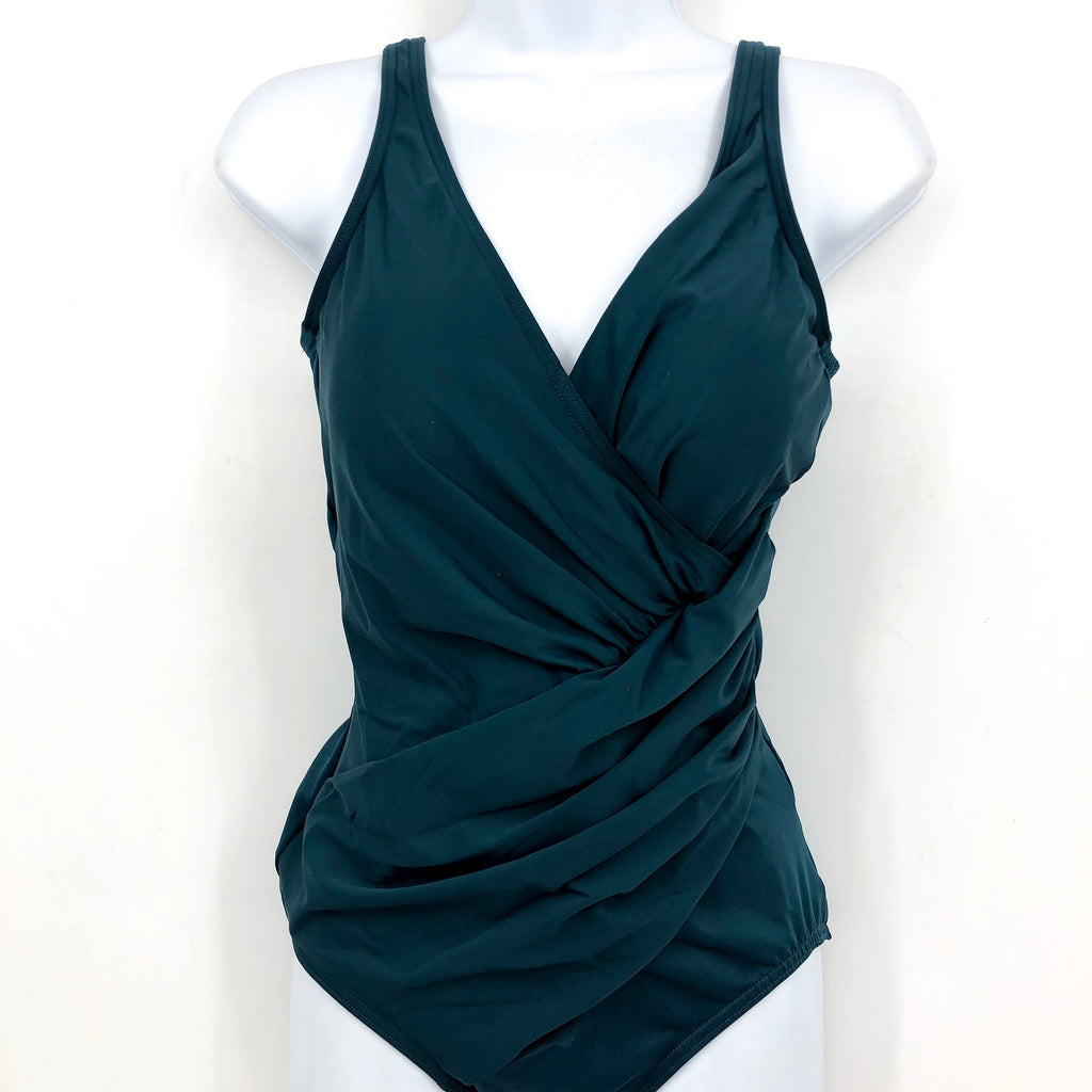 MIRACLESUIT Women's Oceanus One-Piece Swimsuit Size 12 DD-Cup Nova Green NWT