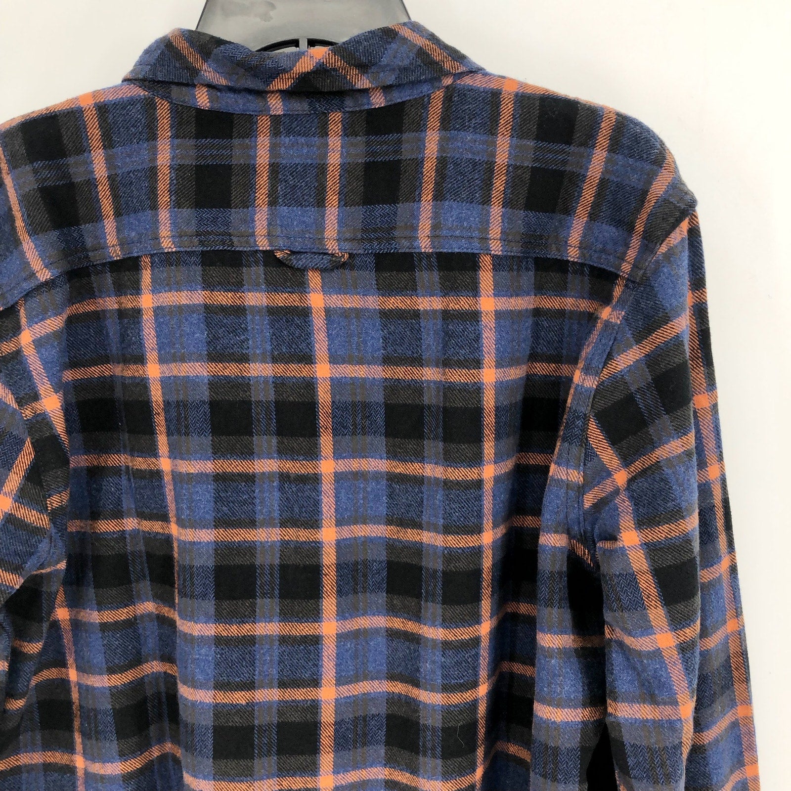 PRANA Women's Golden Canyon Flannel XL Rich Sapphire Blue Plaid Button Shirt NWT