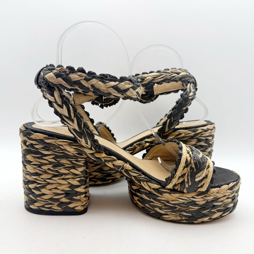 Sam Edelman Womens Iliana Espadrille Heeled Sandals Size 9 Beige Black NWOB