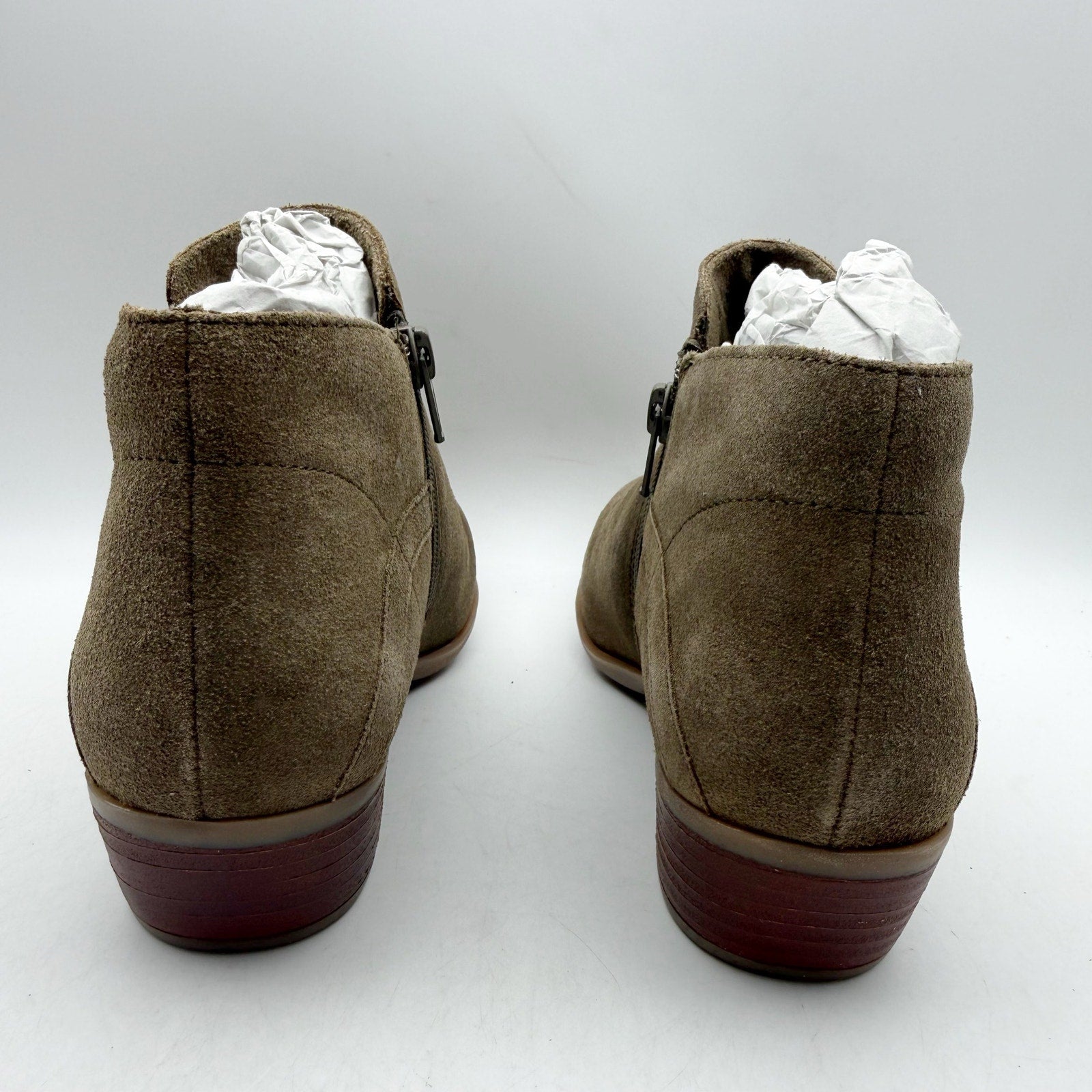 Diba True Womens Caspian Ankle Booties US 6.5 M Brown Olive Green Suede NWOB