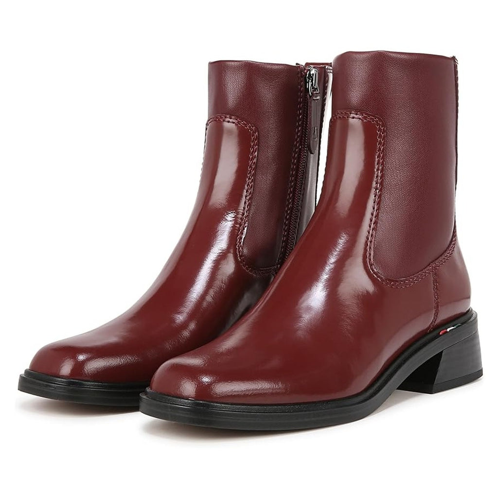 Franco Sarto Womens Gracelyn Ankle Boots US 5.5 Red Leather Booties NIB