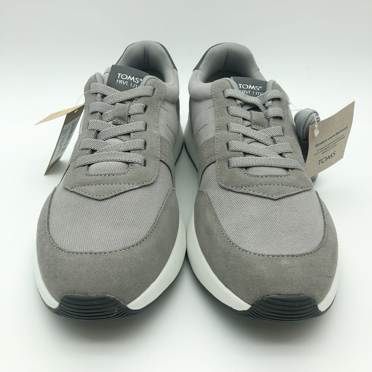 Toms Mens TRVL LITE Retro Runner Sneakers Size 10 Drizzle Grey Suede Twill NIB