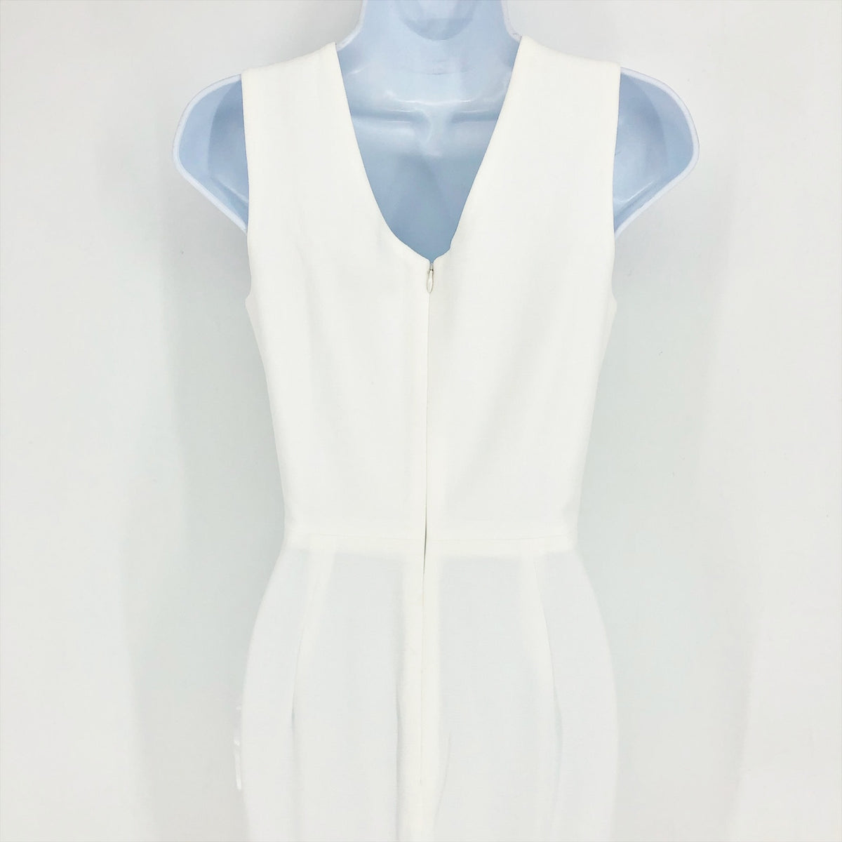 DRESS THE POPULATION Sandra Trumpet Gown Dress Small White Stretch Crepe NWT