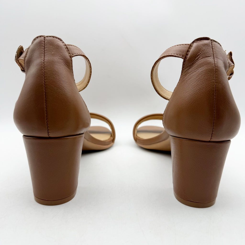 Naturalizer Womens Vera Sandals US 9 Wide Brown Block Heel Ankle Strap NWOB