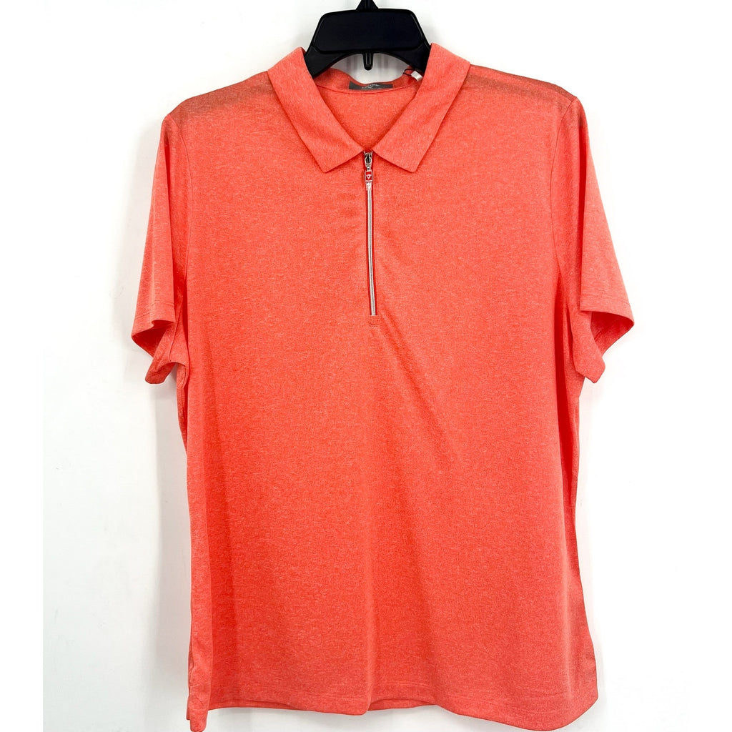CALLAWAY Womens 1/4 Zip Golf Polo Shirt Small Orange Short Sleeve NWT