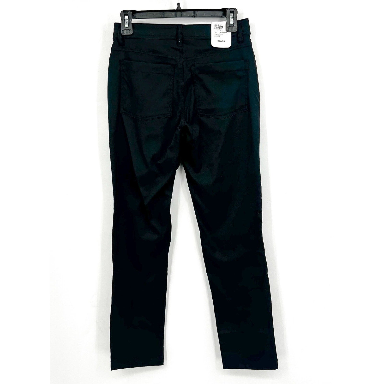 PRANA Women's Zion Halle Pants Size 0 Black Straight Leg 30" Inseam Stretch NWT