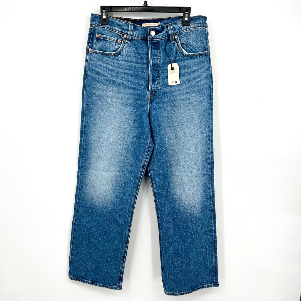 Levi's Womens Ribcage Straight Ankle Jeans 32x27 14 Medium Blue 72693-0177 NWT