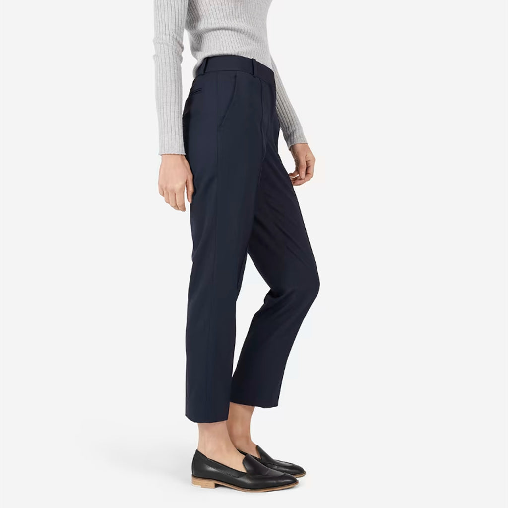 EVERLANE Women's The Italian GoWeave Crop Trouser Pants Size 10 Navy Blue NWT