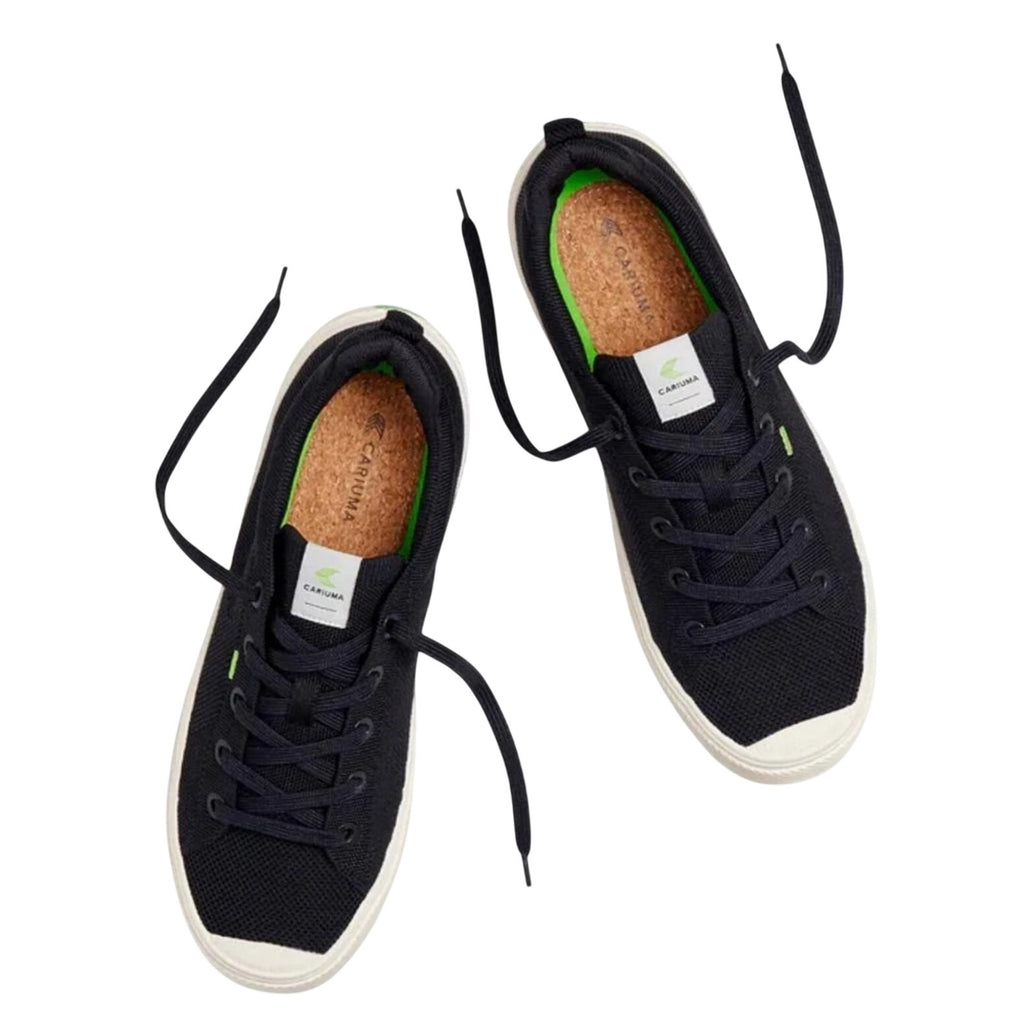 Cariuma IBI Low Casual Sneakers Mens 10.5 Womens 12 Black Bamboo Knit NIB