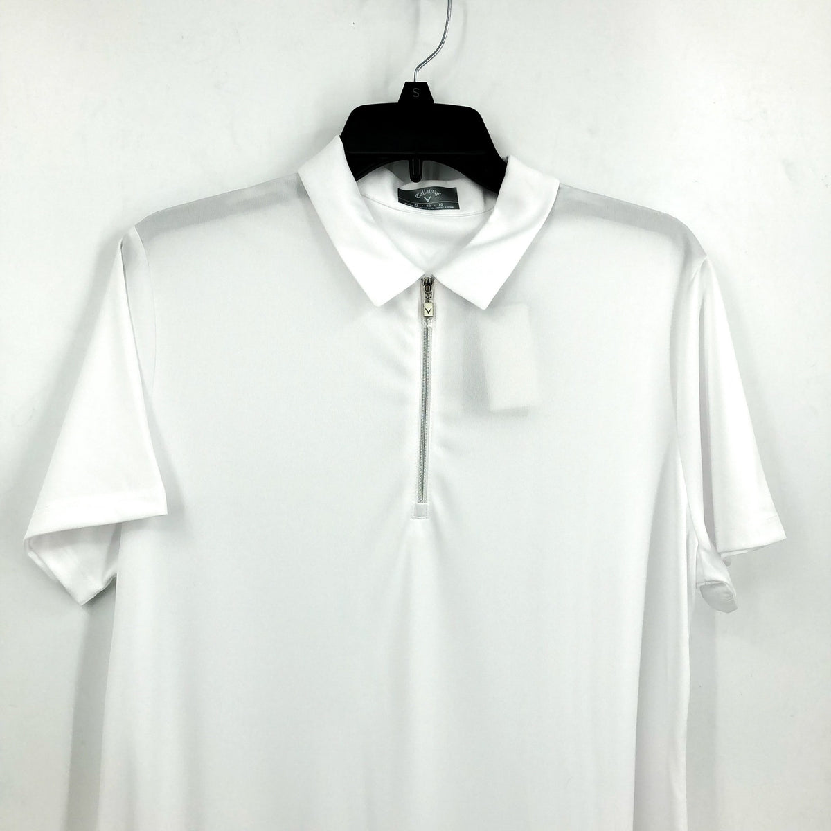 CALLAWAY Quarter Zip Short Sleeve Heather Golf Polo Shirt XL Brillant White NWT