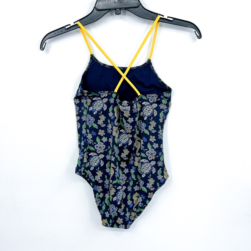 VILEBREQUIN Girls Mosaic Turtle One-Piece Swimsuit 7-8 YEARS 12 ANS Blue NWT