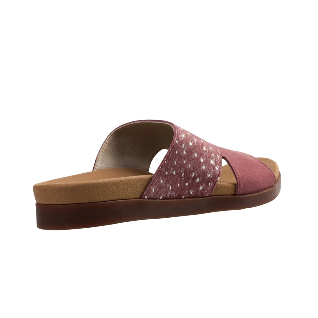 Spenco Womens Dawn Slide Sandals Size 7.5 EU 38 Red Burgandy Ostrich Suede NIB