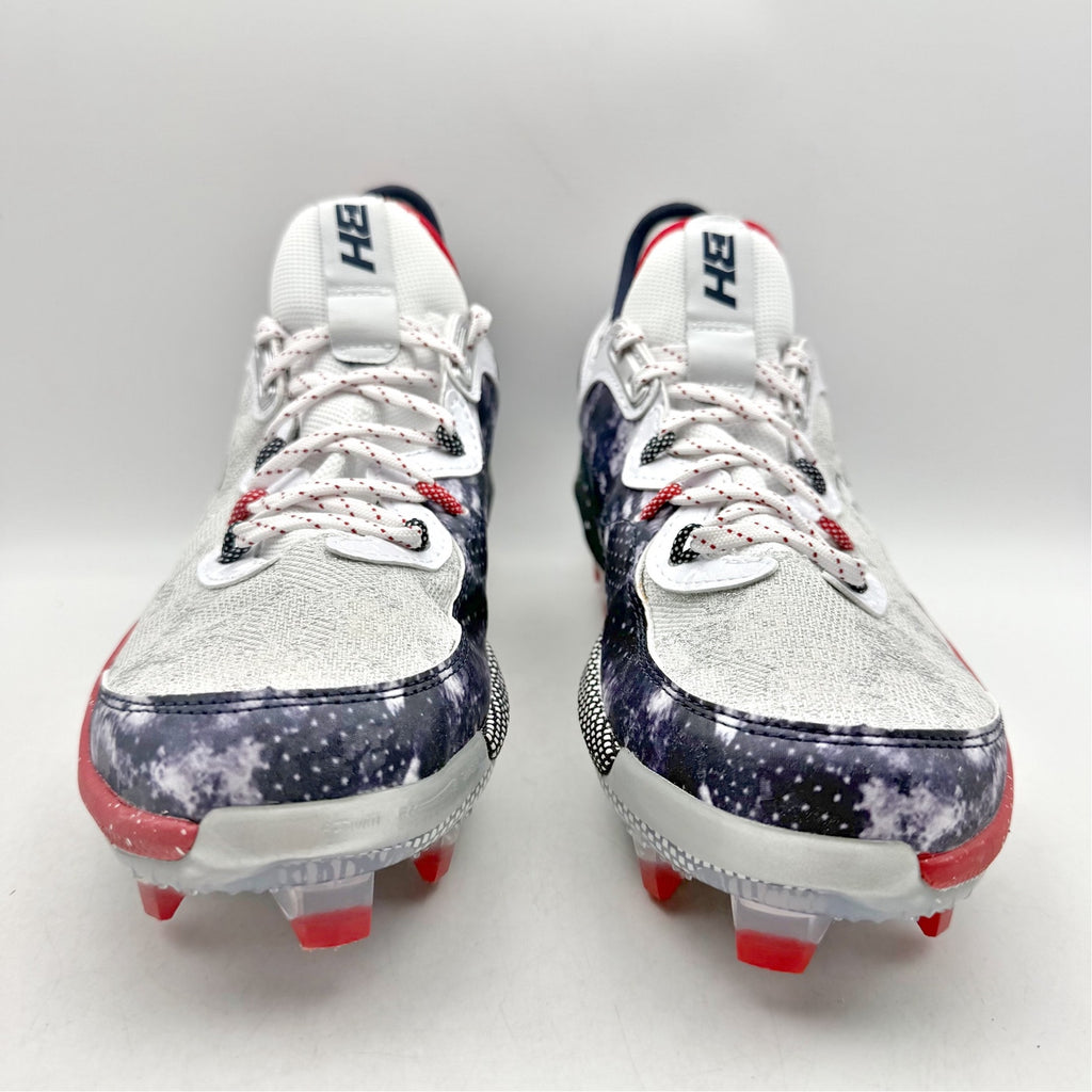 Under Armour Mens Harper 8 Elite TPU Baseball Cleats US 7.5 White Blue Red NWOB