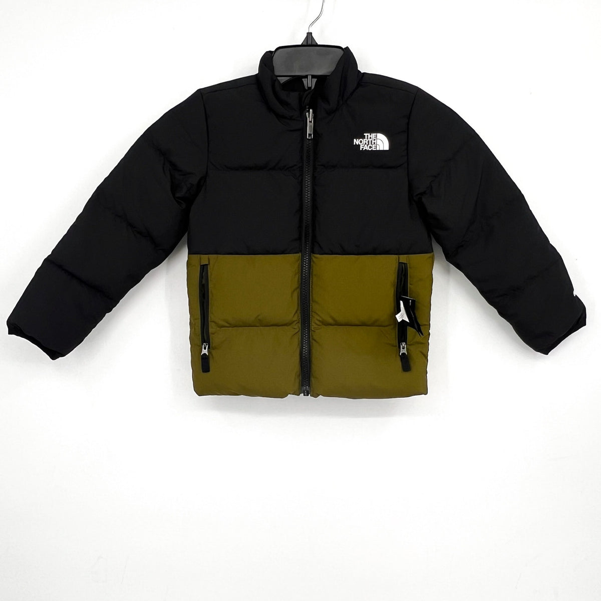 THE NORTH FACE Kids North Down Reversible Puffer Coat Size 4 Black Green NWOT