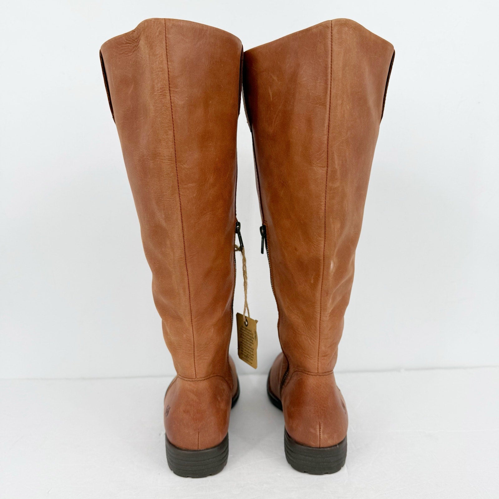 Born Womens Shaunie Knee High Boots US 7.5 M Brown Leather NIB