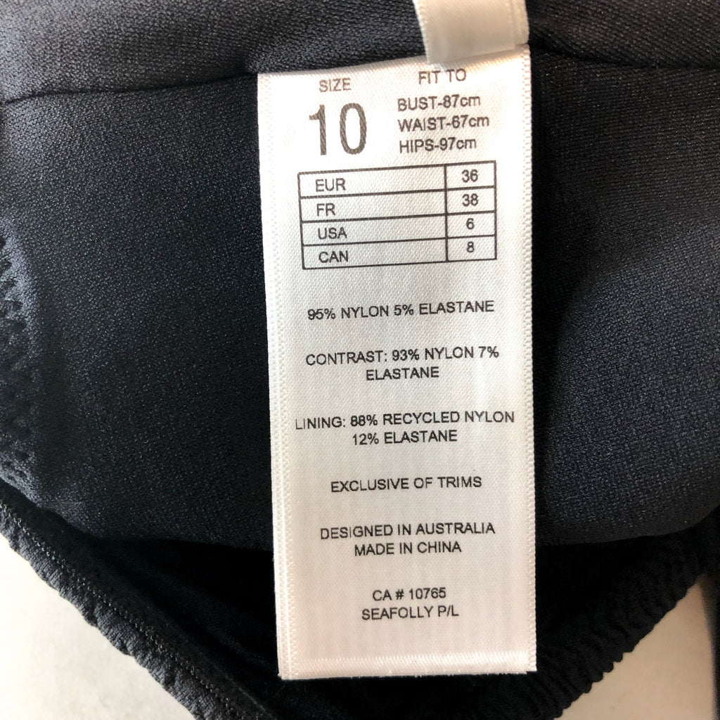 SEAFOLLY Womens Sea Dive Halter Bandeau One Piece Swimsuit US 6 Black NWT