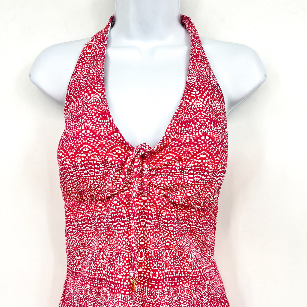 TOMMY BAHAMA Island Cays Halter Tankini XL Pink Maui Pointelle Reversible NWT