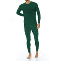 THERMAJOHN Mens Thermal Underwear Long Johns Set Large Hunter Green V-Neck NWOT