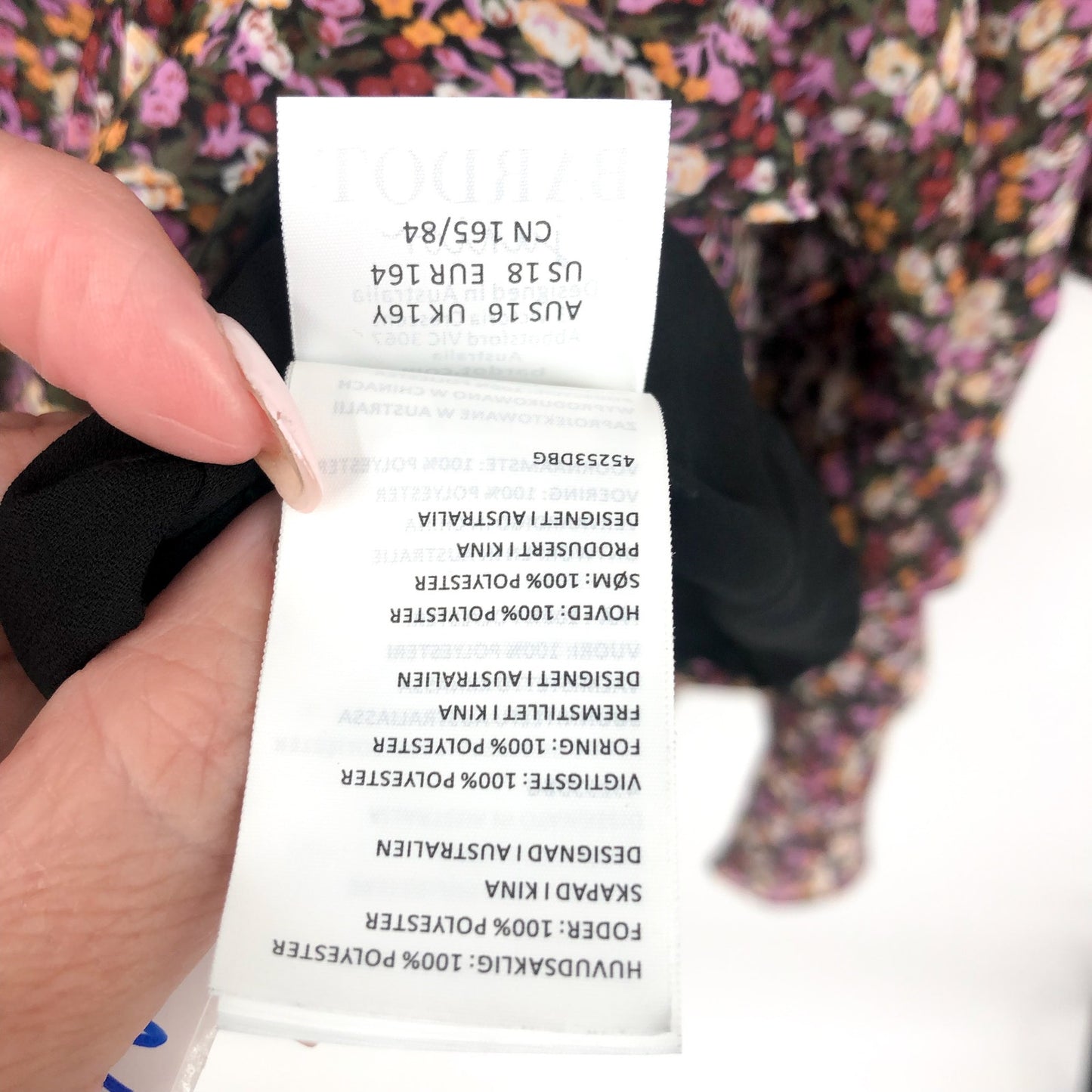 BARDOT JUNIOR Girls Cassidy Wrap Dress Size 18 Black Pink Floral Long Sleeve NWT