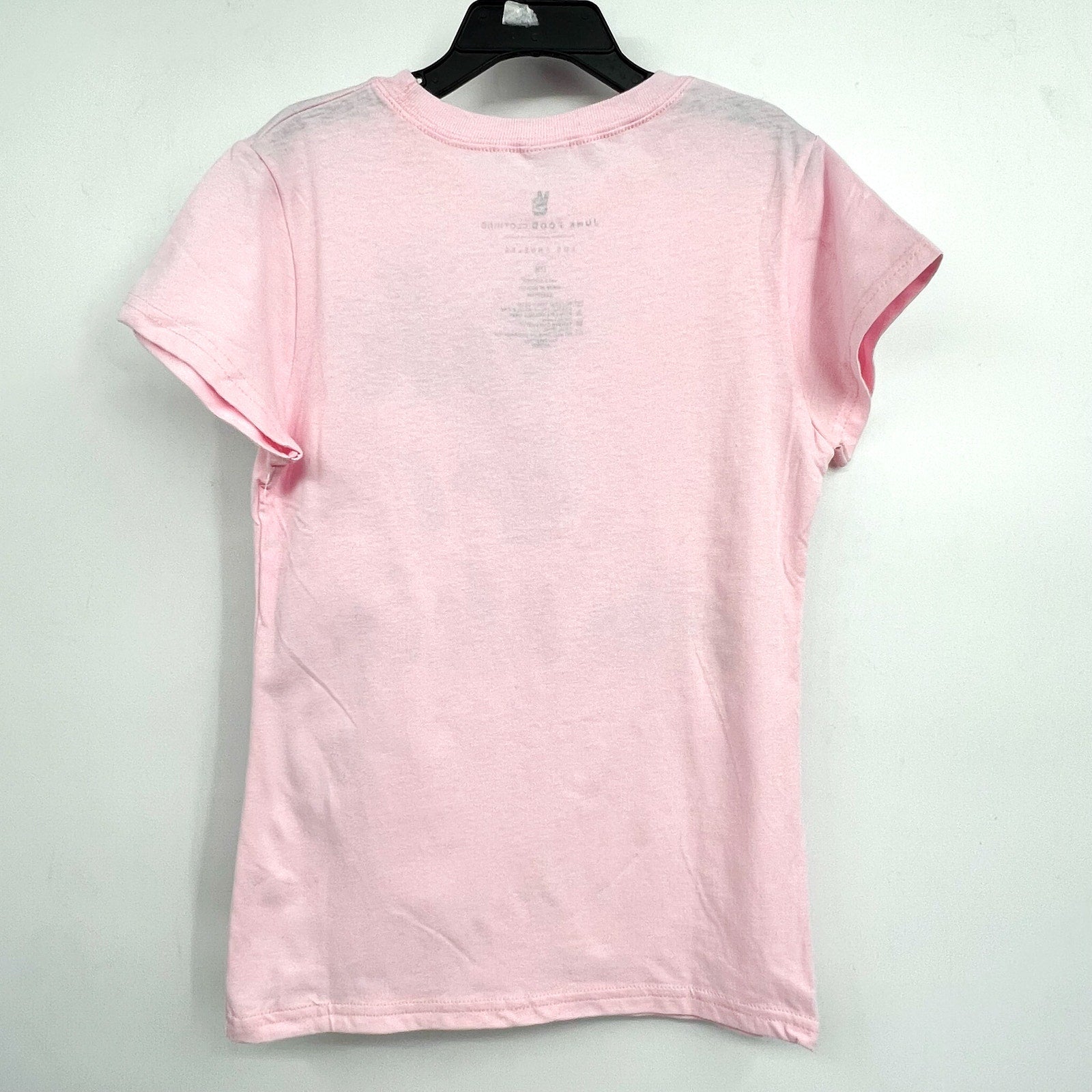 JUNK FOOD CLOTHING "Ok Let's Do This" Graphic T-Shirt Small 7/8 Pink Cotton NWOT