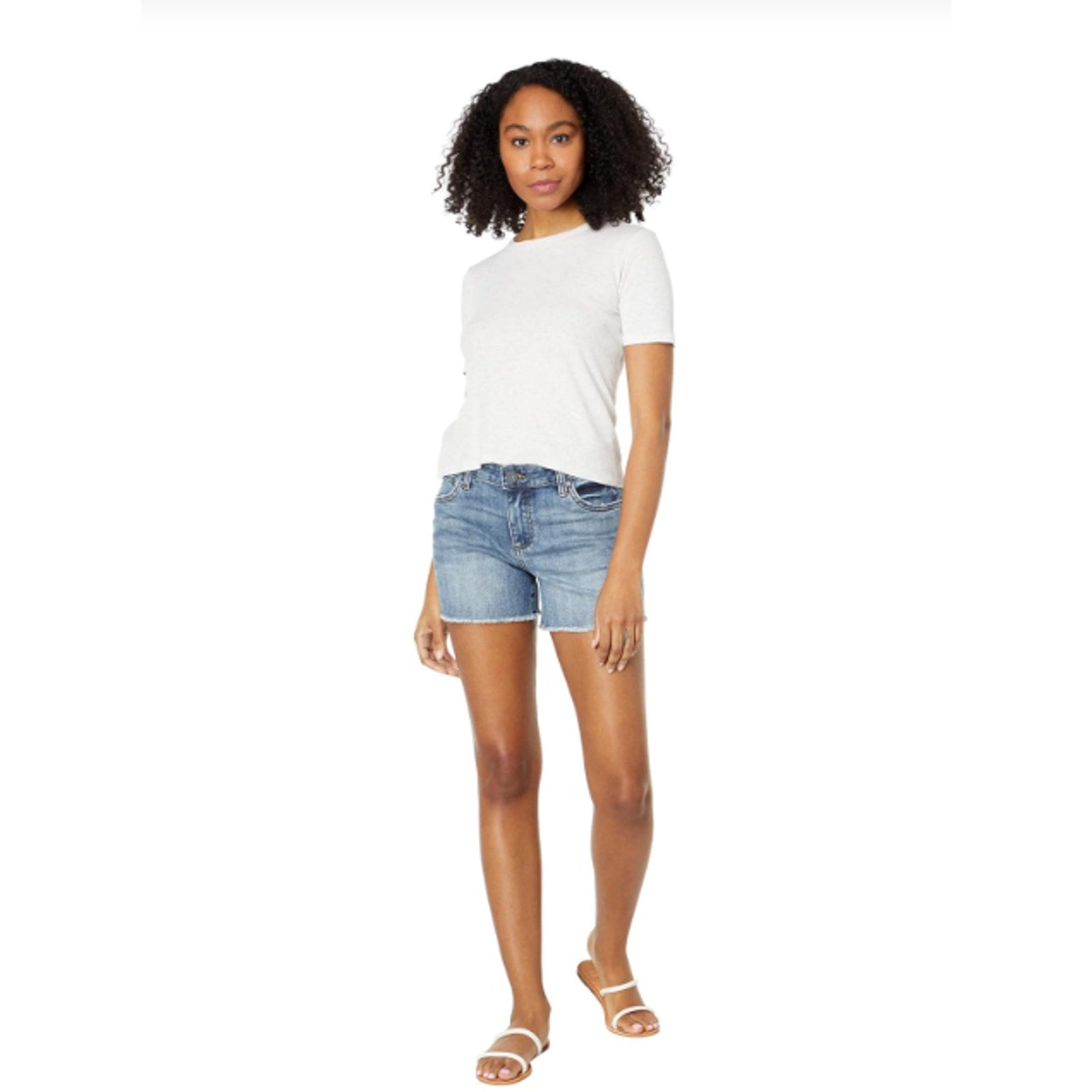 KUT FROM THE KLOTH Women's Gidget Fray Denim Shorts Size 4 Consolidated Blue NWT