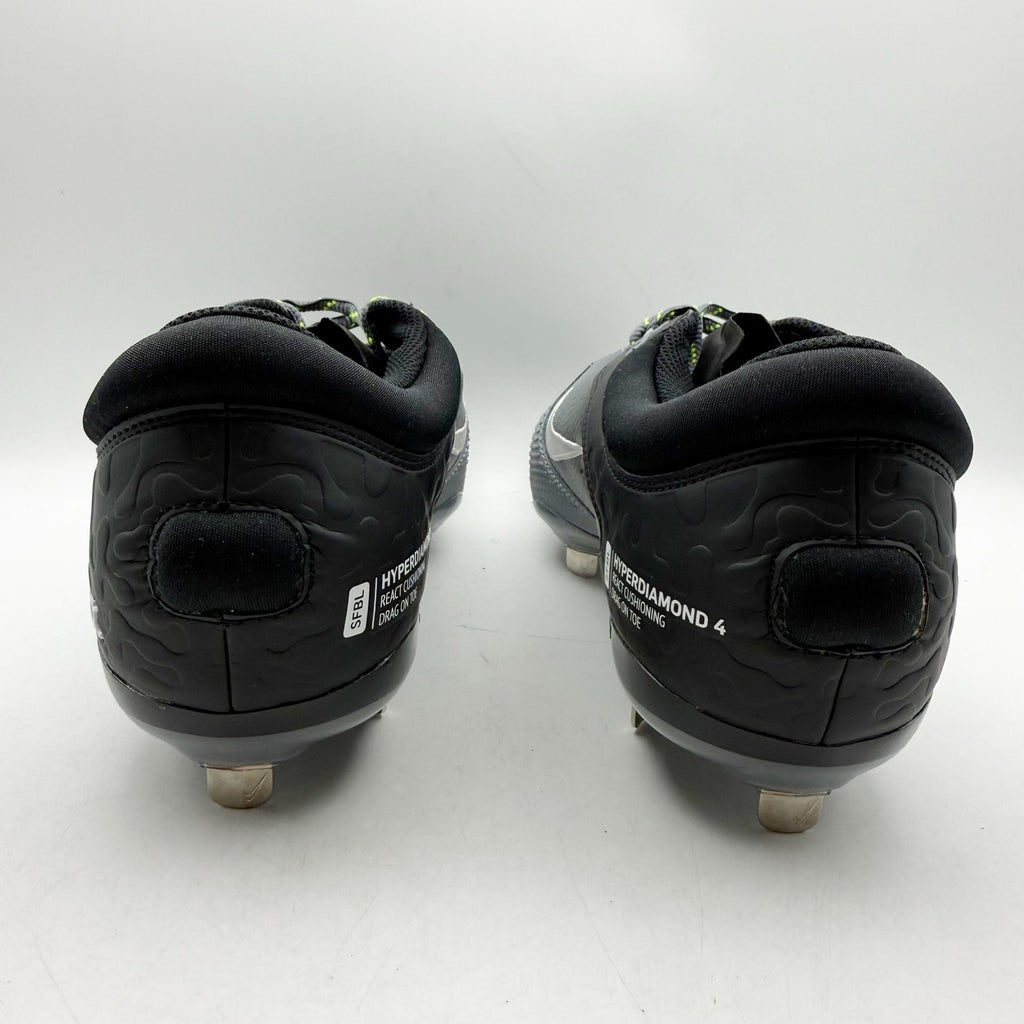 Nike Womens Hyperdiamond 4 Elite Softball Cleats US 11 EU 43 Black Grey NWOB