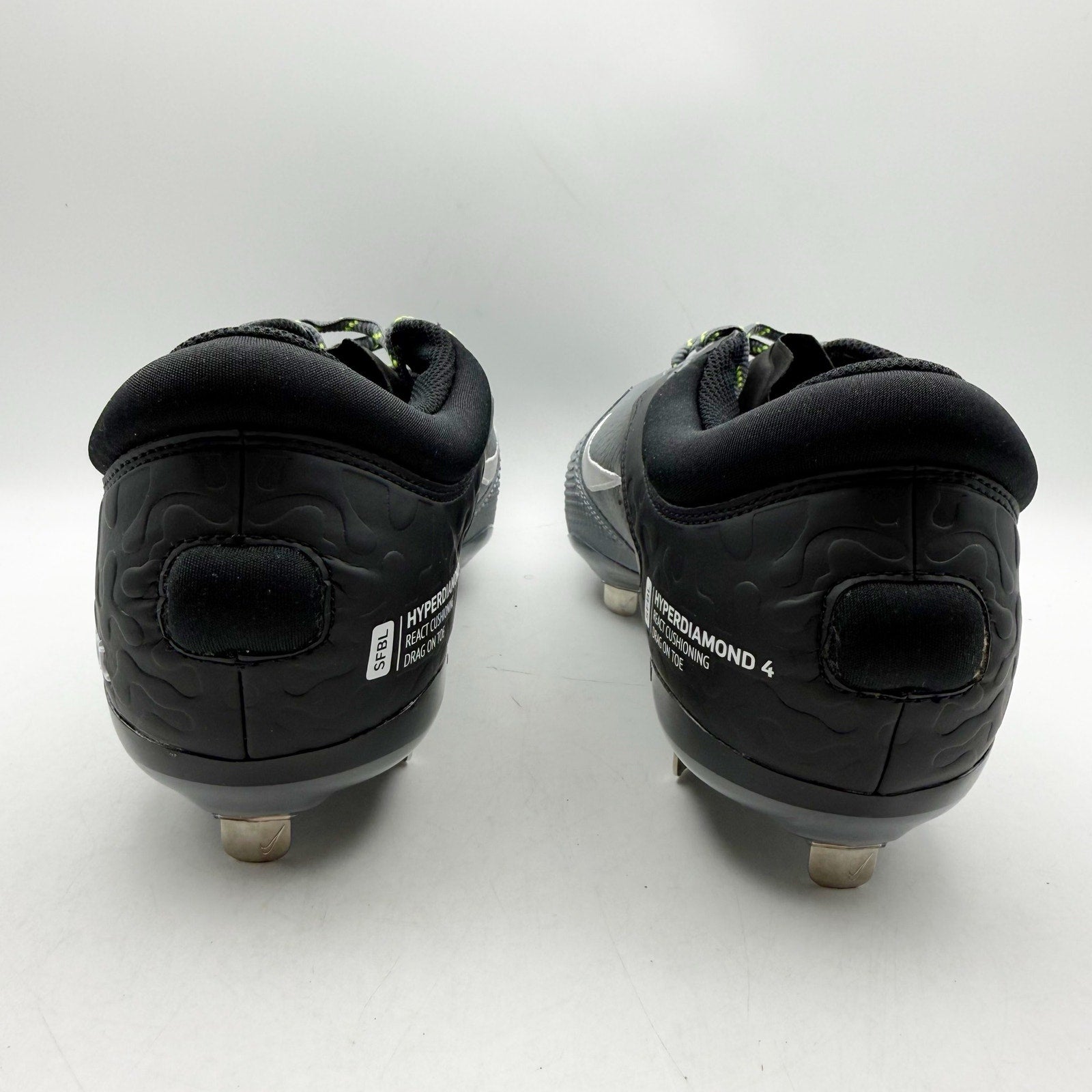 Nike Womens Hyperdiamond 4 Elite Softball Cleats US 11 EU 43 Black Grey NWOB