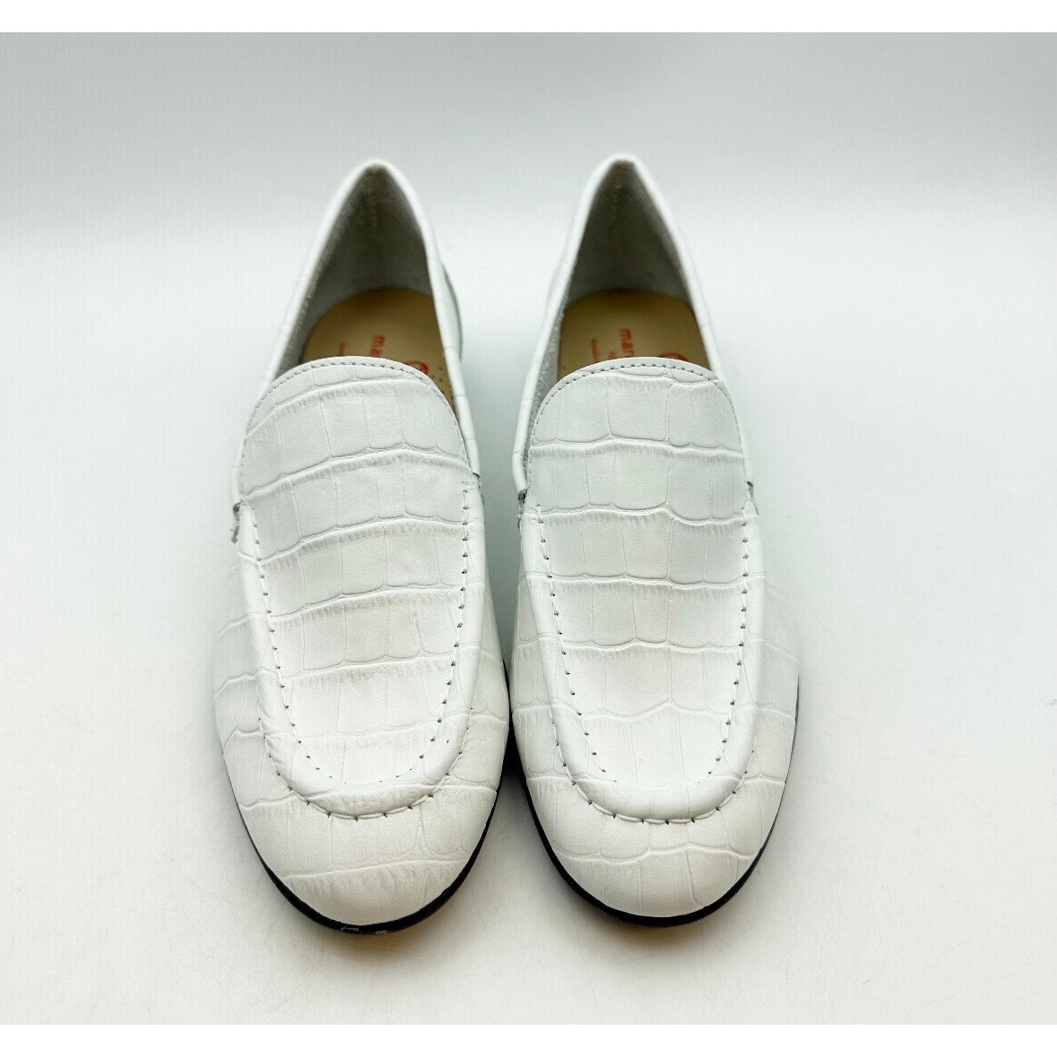 Marc Joseph New York Womens Madison Ave Loafers Size 5 M White Croco Leather NIB