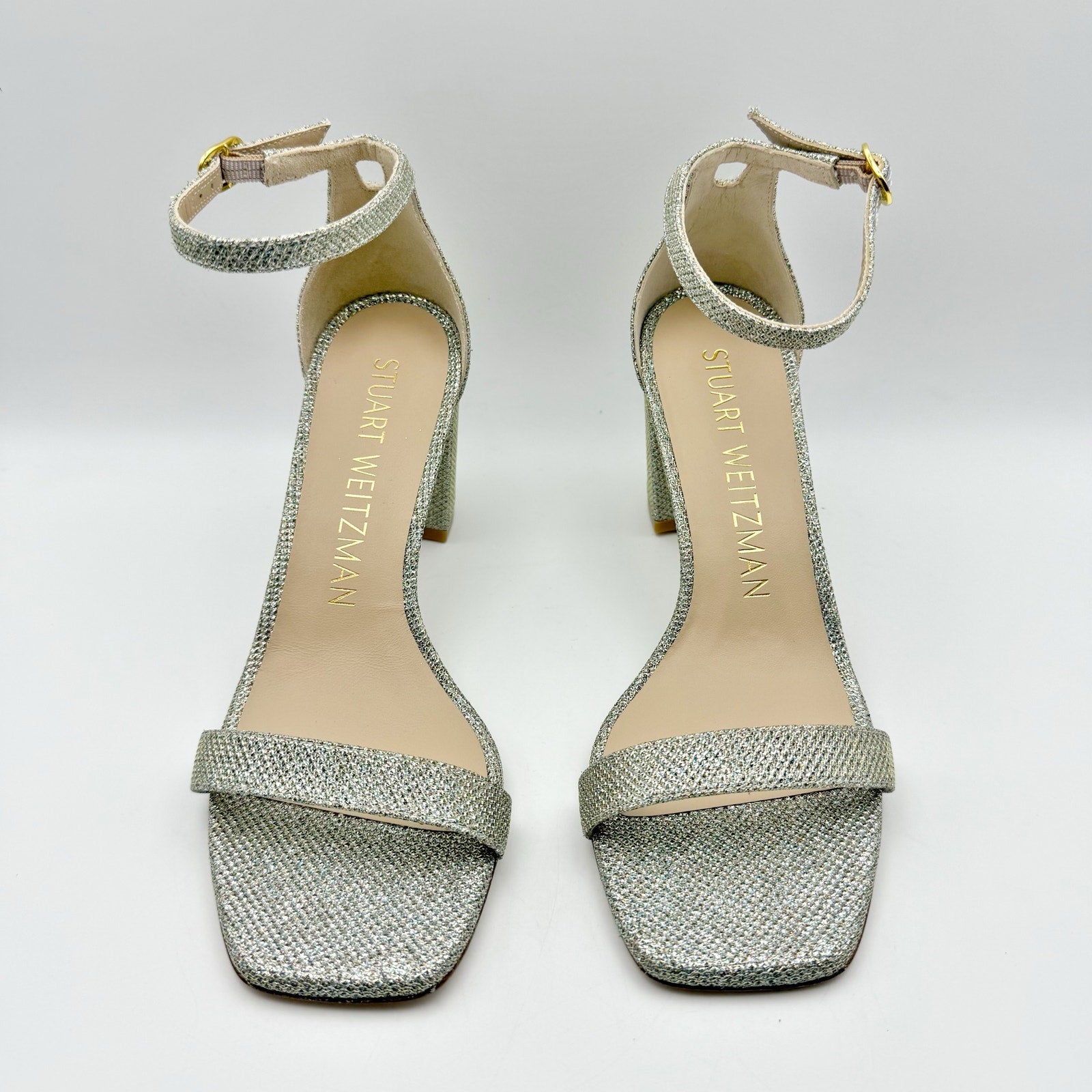 Stuart Weitzman Womens Nudistcurve 75 Block Sandal US 7.5B EU 38 Multi-color