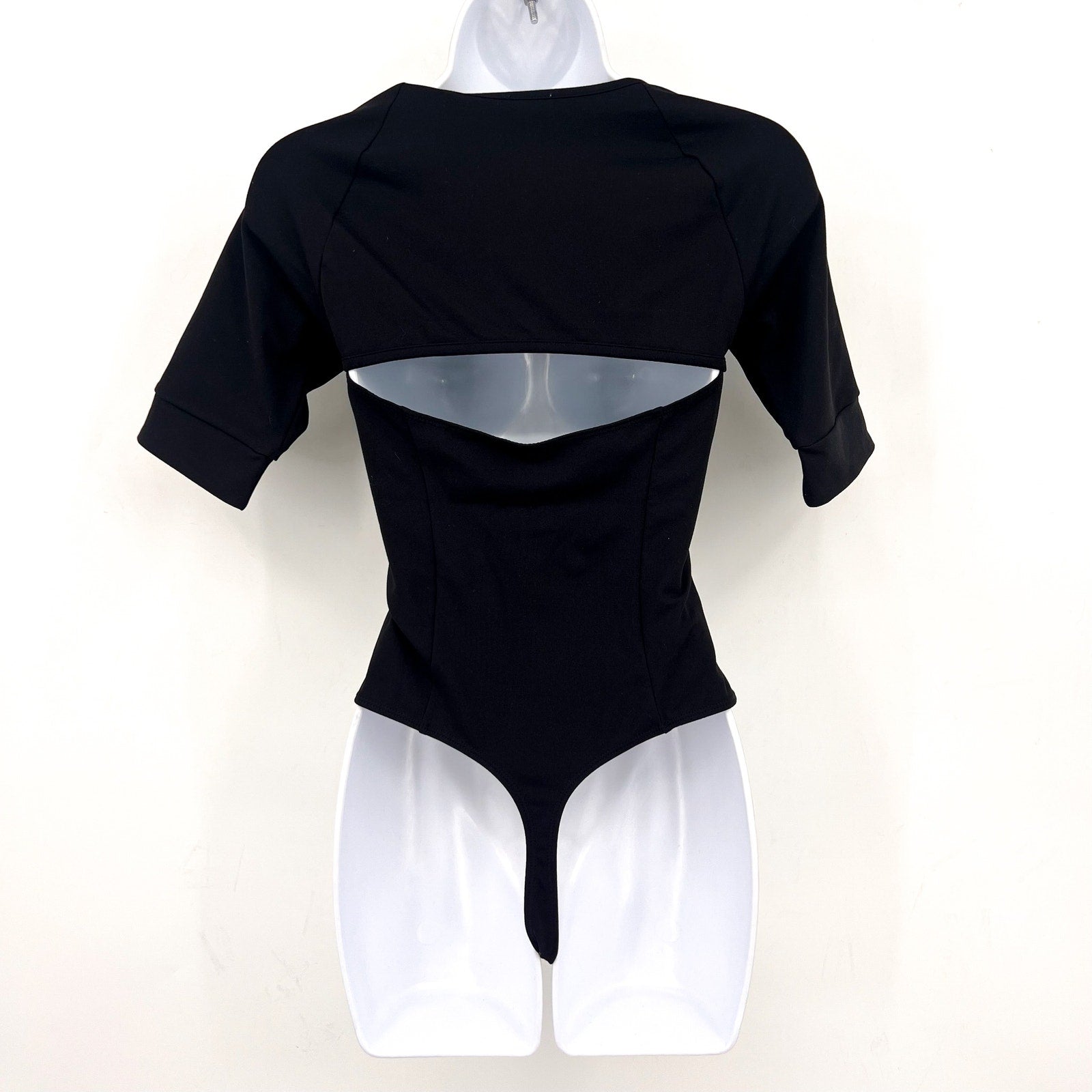 FREE PEOPLE X INTIMATELY FP Everly Bodysuit Small Black 3/4 Sleeve Bolero NWT