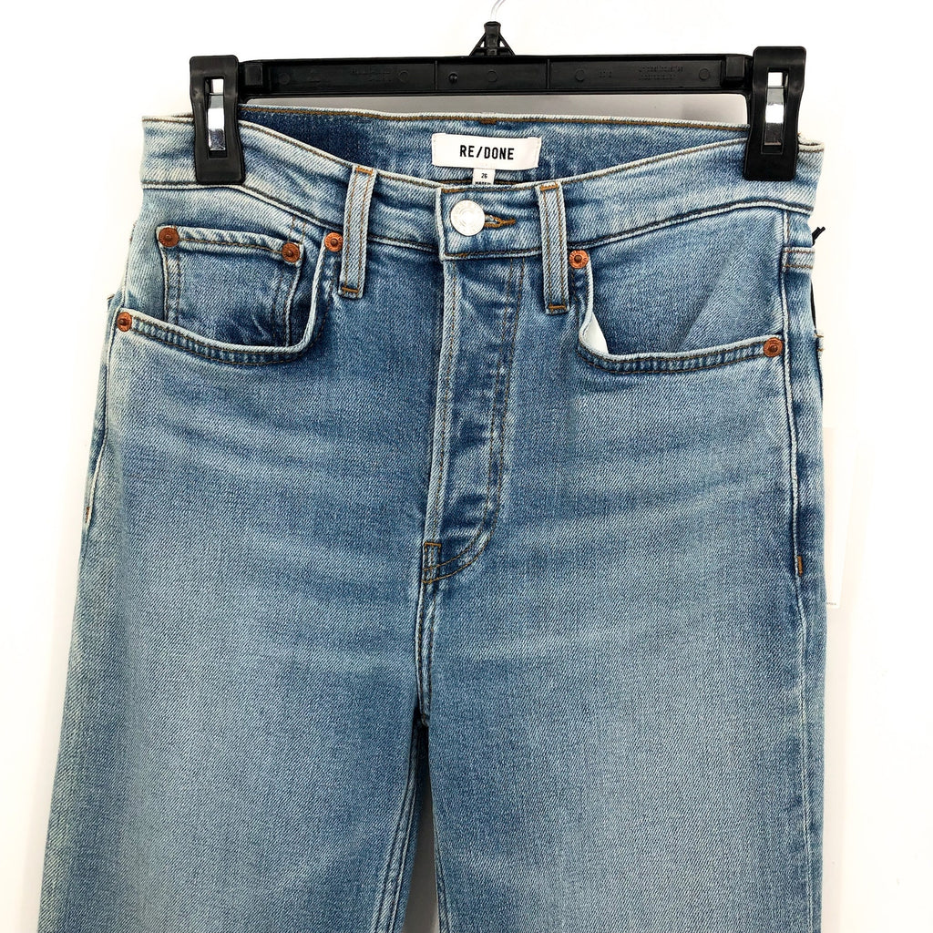 RE/DONE Womens Originals 70s Stovepipe Jeans 26x27 US 4 Rodeo Indigo Blue NWT