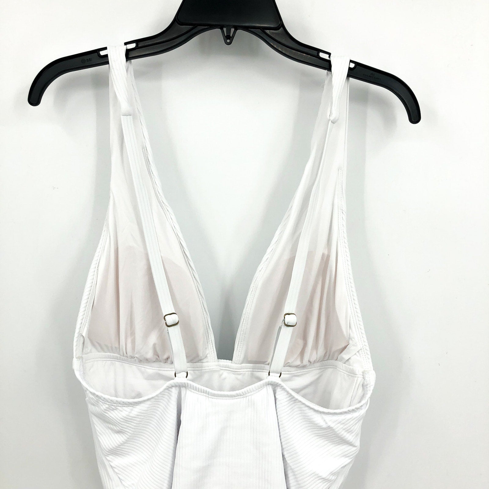 ANDIE SWIM Sardinia One Piece Swimsuit 3XL US 20 White Ribbed Plunge V Neck NWT