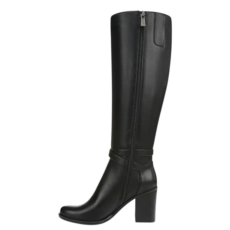 Naturalizer Womens Jane Heeled Knee High Boots Size 8 M Black Faux Leather NIB