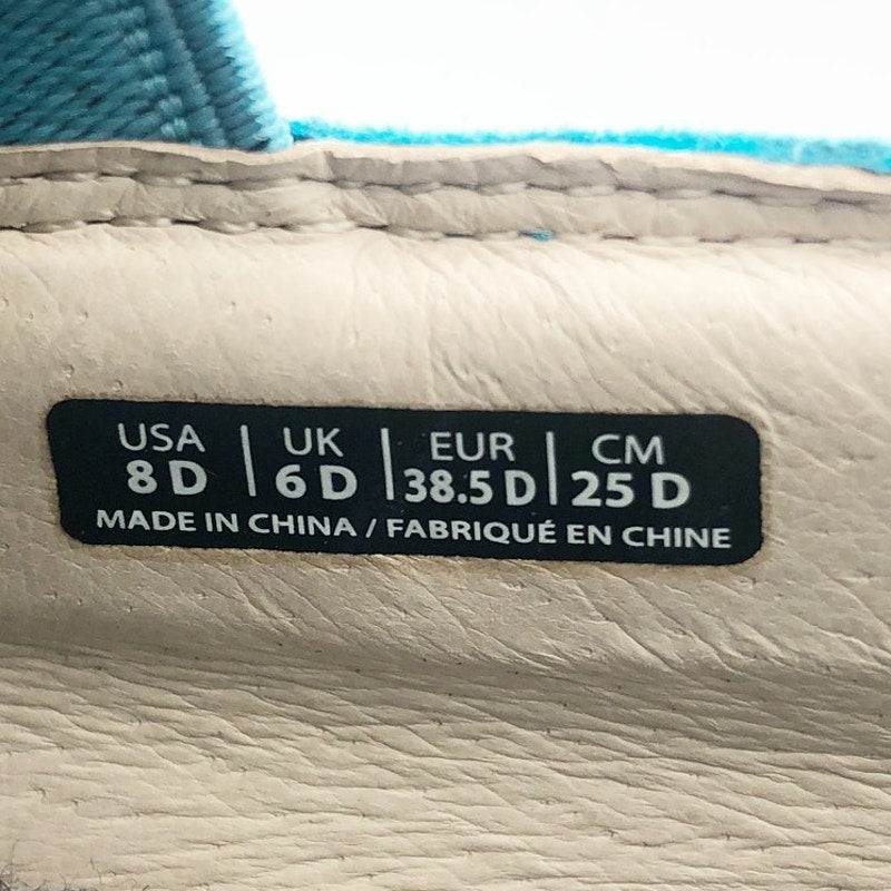 Spenco Womens Saylor Slip On Sneakers Size 8 WIDE Aqua Sea Blue Leather NIB