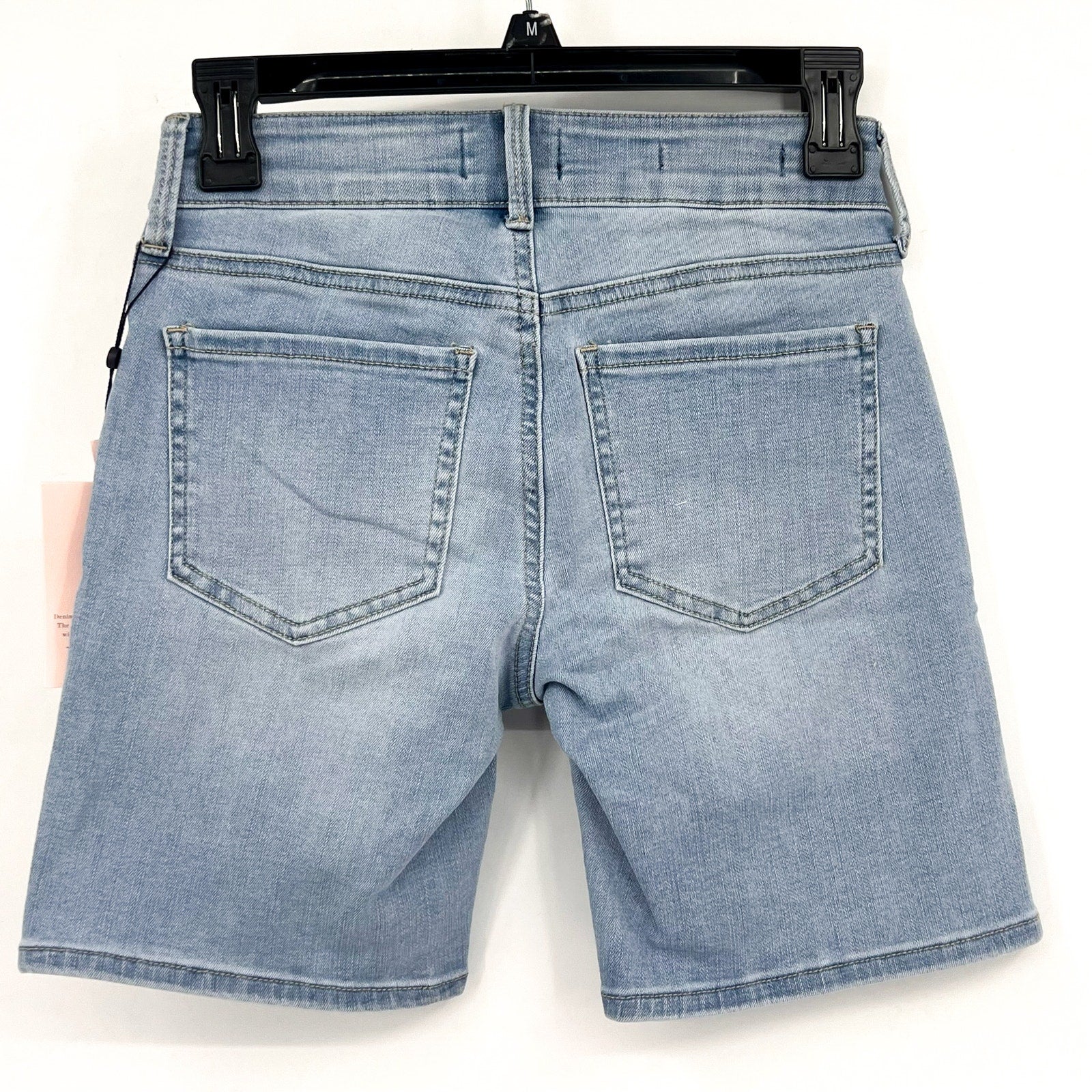 NYDJ Womens Ella Denim Shorts Size 00 PETITE Light Blue Poetry 8" Inseam NWT