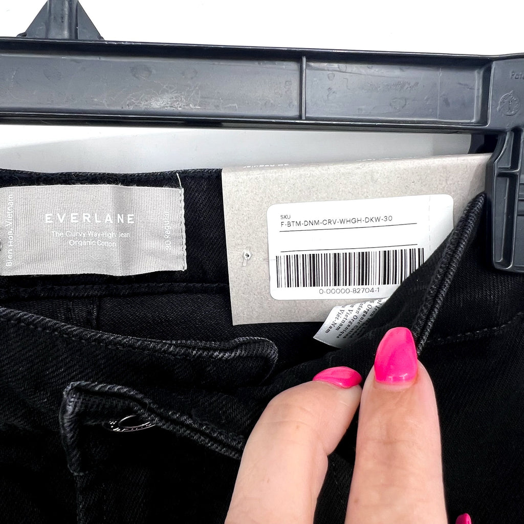 EVERLANE Women's The Curvy Way High Jeans 30x28 US 10 Black Organic Cotton NWT