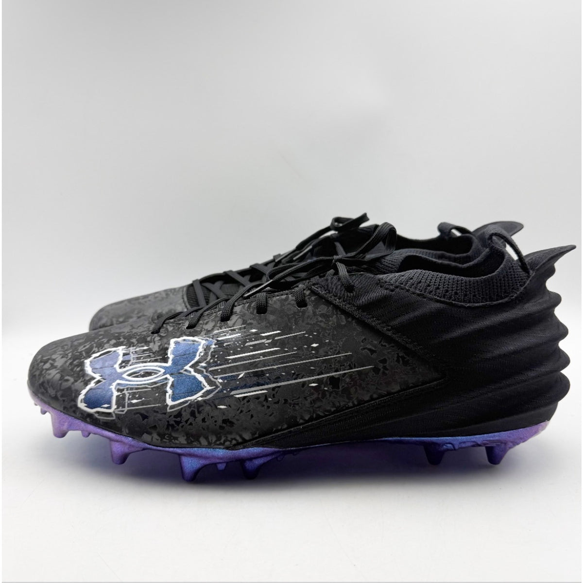 Under Armour Mens Blur Smoke Suede 2.0 MC Molded Football Cleat US 13 Black NWOB
