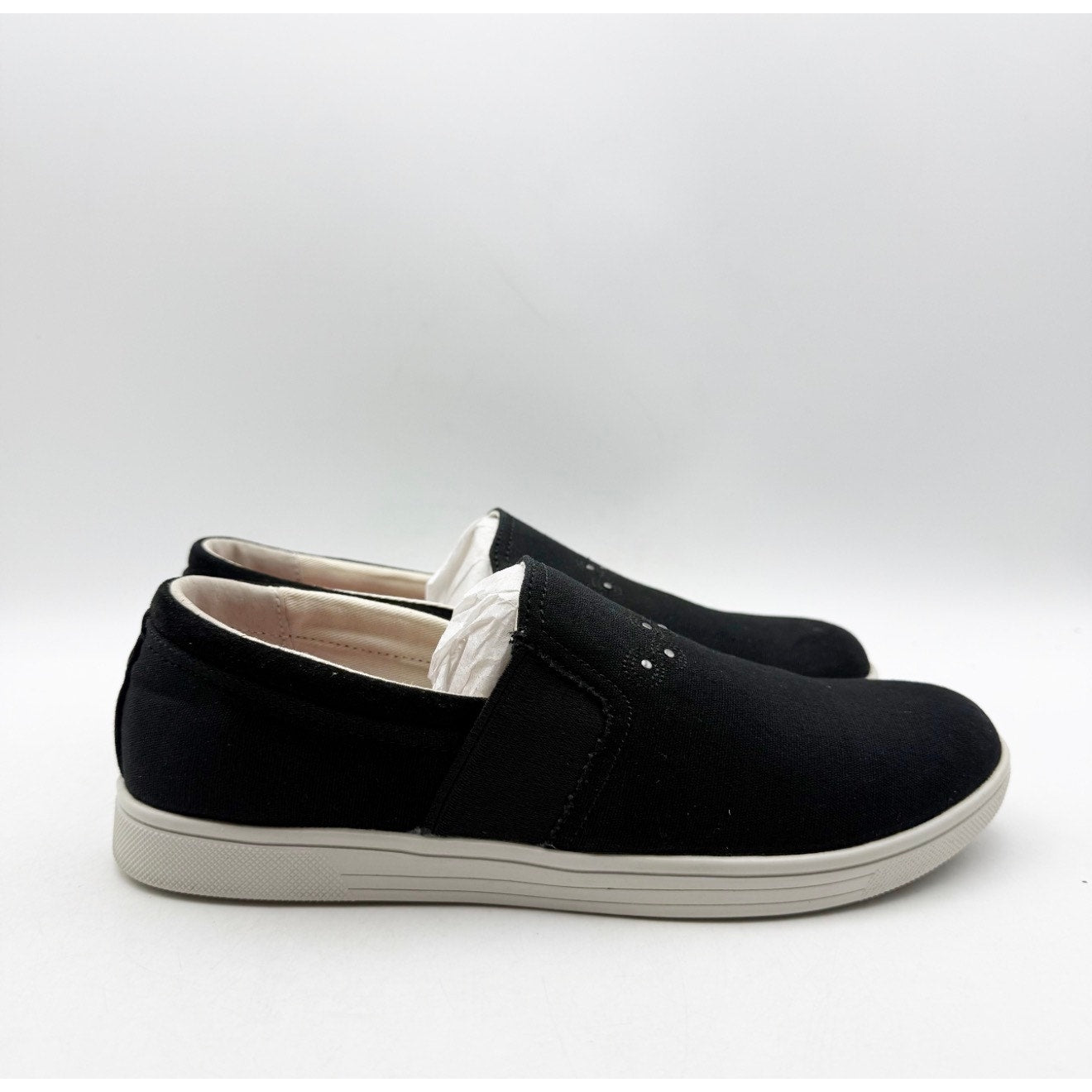 Spenco Women Waterfront Canvas Slip On Sneakers Size 7 EU 37.5 Black NIB