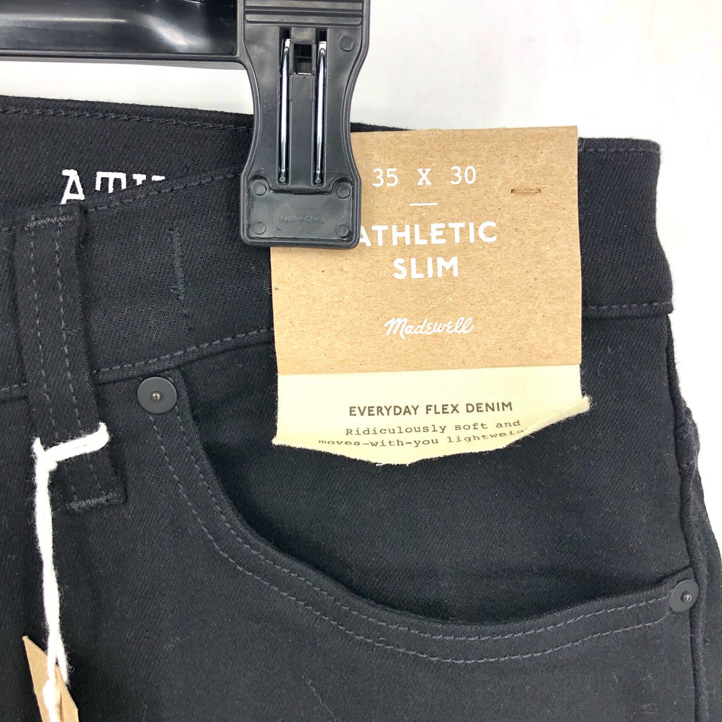 MADEWELL Men's Athletic Slim Jeans 35x30 Black Bainhart COOLMAX ND478 NWT