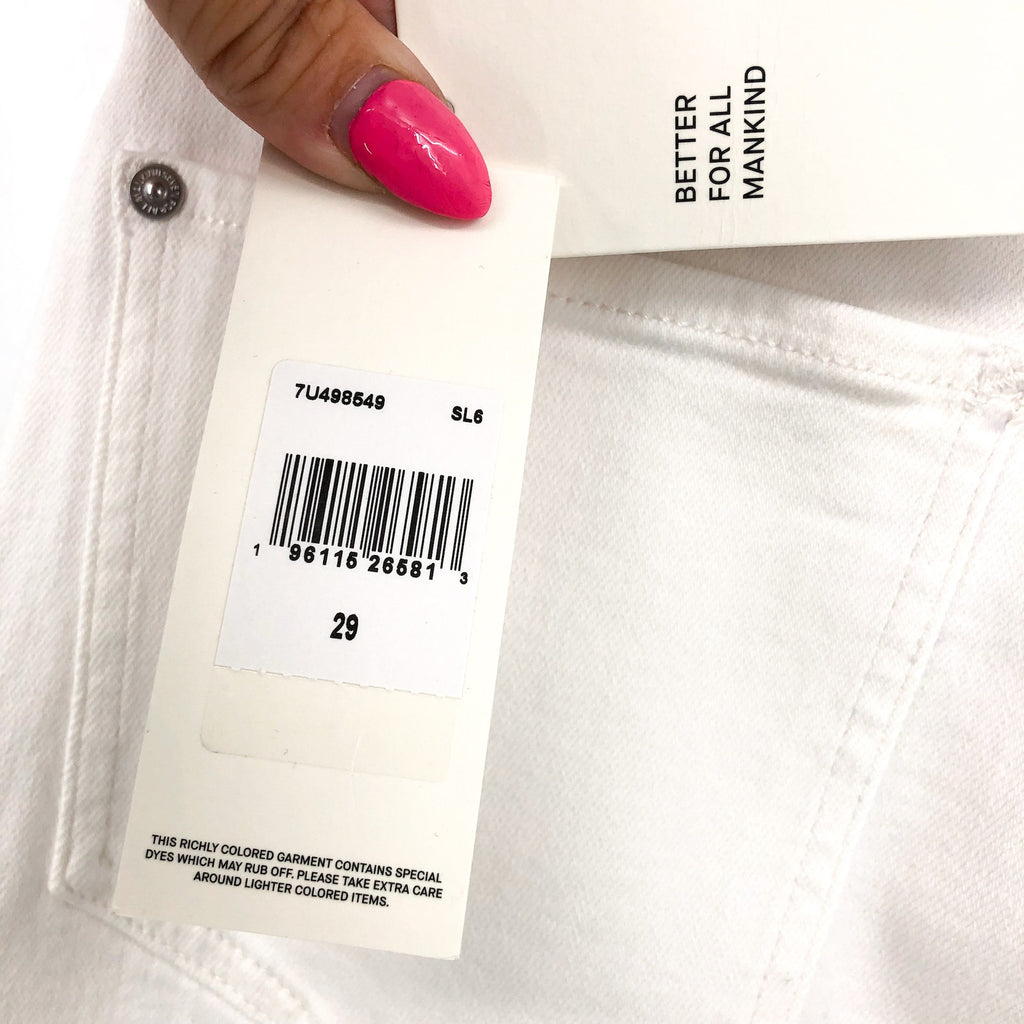 7 FOR ALL MANKIND Womens Crop Joe Jeans Size 29 US 8 White Ultra High-Rise NWT