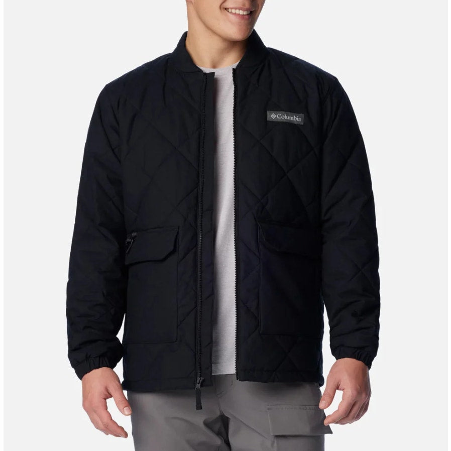 Columbia Mens Rad Padded Jacket Large Black Full Zip Lined Quilted NWT