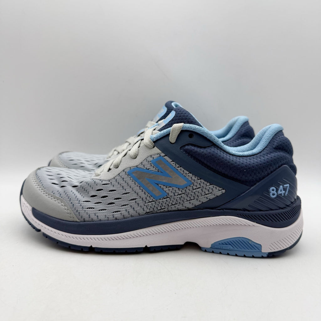 New Balance Womens 847v4 Walking Shoes US 6.5 AA NARROW Grey Blue Athletic NWOB