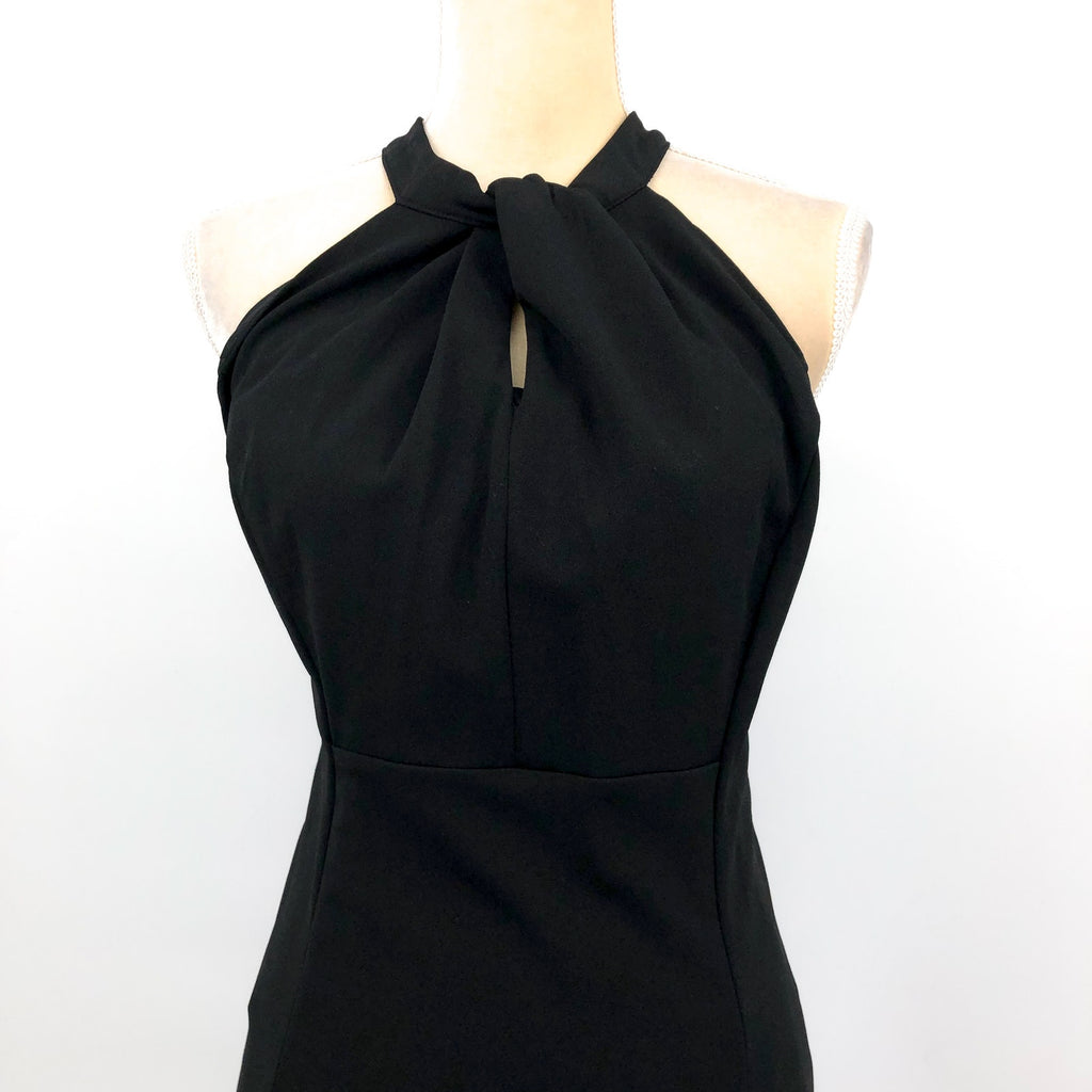 JULIA JORDAN Women's Twist Halter Sheath Dress Size 14 Black Sleeveless NWT
