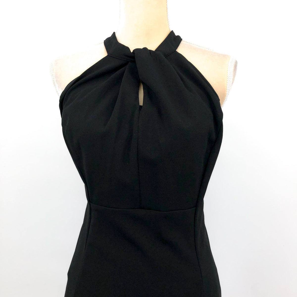 JULIA JORDAN Women's Twist Halter Sheath Dress Size 14 Black Sleeveless NWT