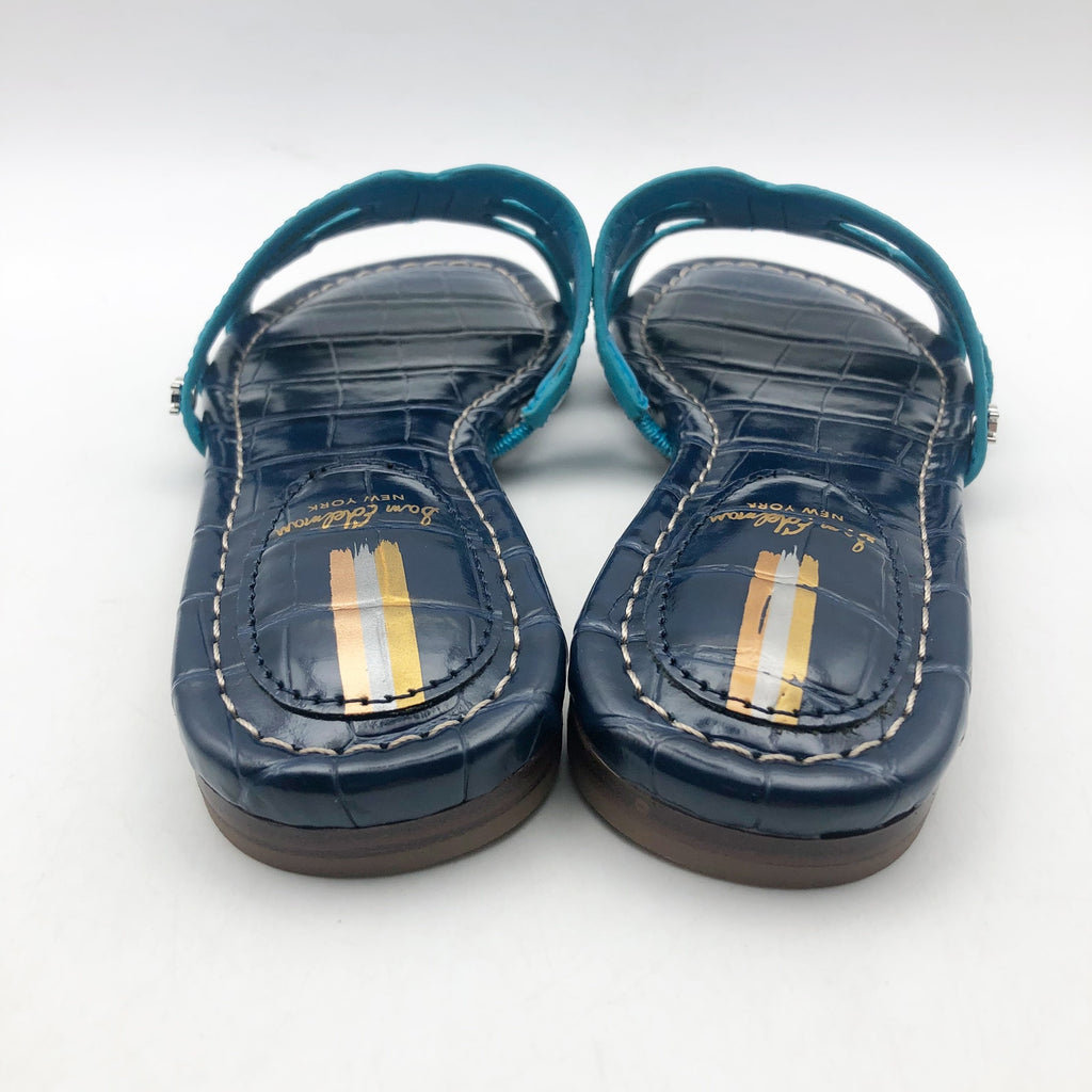 Sam Edelman Girls Bay Slide Sandals US 13 M EU 31 Navy Blue Leather NIB