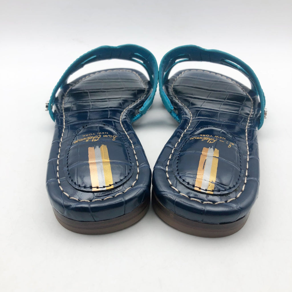 Sam Edelman Girls Bay Slide Sandals US 13 M EU 31 Navy Blue Leather NIB