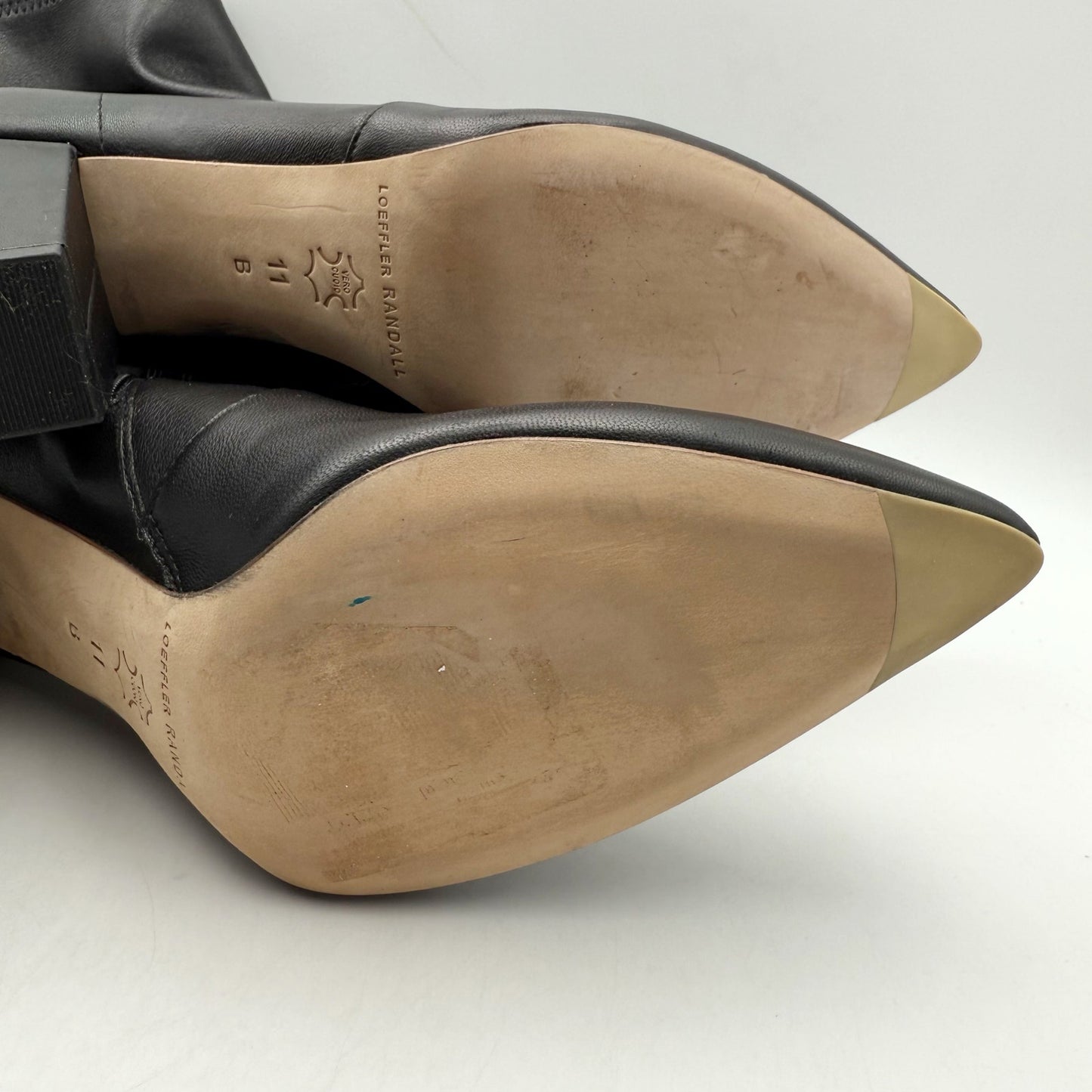 Loeffler Randall Womens Isla Slim Ankle Bootie US 11 Black Leather NWOB